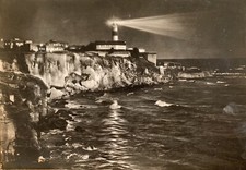 Cartolina Anzio Roma Notturno Faro di Nerone viaggiata