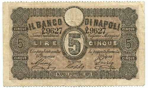 Lire banco napoli - 5, fede