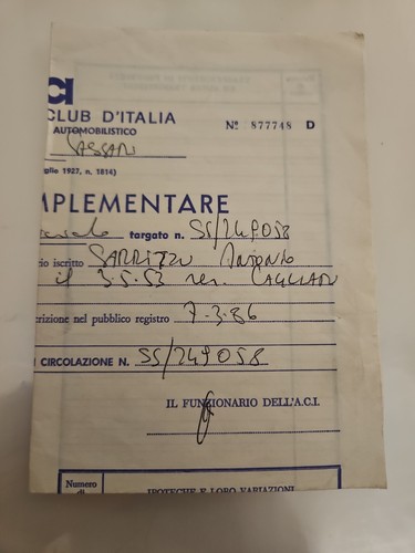Vintage foglio - a.c.i.,