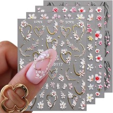 JMEOWIO 3D Fiori Goffrati Nail