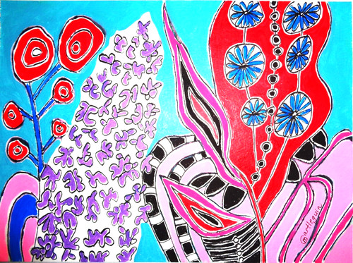 Arte astratta fiori quadro - arte,
