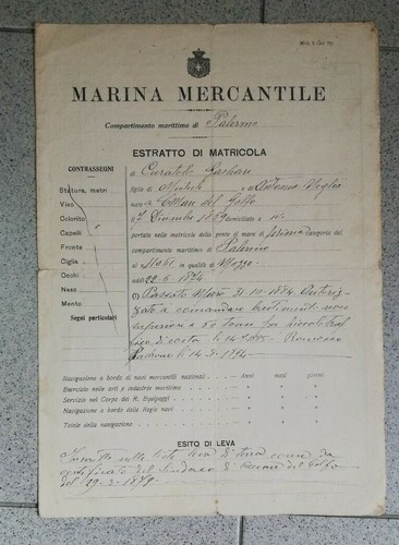 Marina mercantile estratto - estratto, di