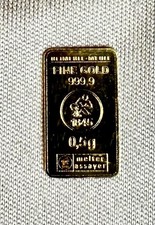 Lingotto oro 999,9 finezza