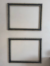 Coppia di cornici lacca nera e oro. Italia XIX° sec.