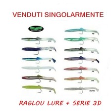 RAGOT ARTIFICIALE RAGLOU  cm 5,5/6,5/8,5/10,5/12 MARE SPIGOLA SERRA + COLORI 3D