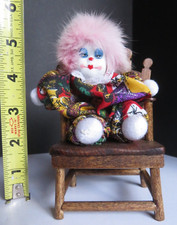 VINTAGE 5" Arlecchino Clown Sandbag *VIDEO* Porcellana Testa Hvy Sandbag Peluche Bambola