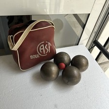 SET PER GIUOCO BOCCE CON BOCCINO ANNI 50/60 BOCCE BRONZO/ OTTONE OLD BOWLS GAME