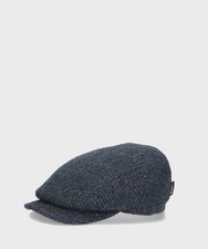 Borsalino Neil coppola piatta in lana, blu spigato BC2006HB0249.984A