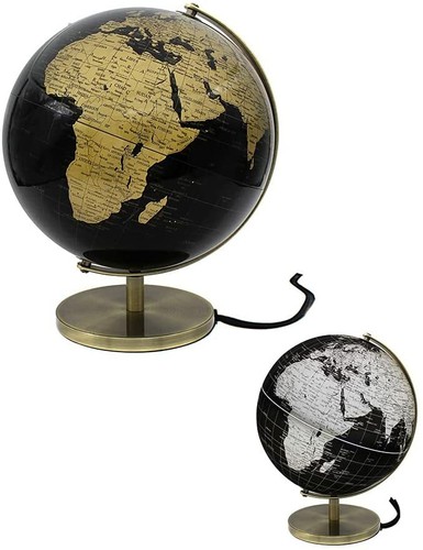 Globo oro nero illuminato
