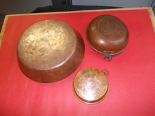 TRE PADELLE IN RAME DI VARIE