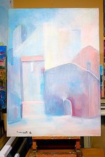 "Tra i palazzi" Opera del Maestro Enzo Simonetti (1914-1973)