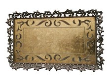 Antique Brass & Glass Tray