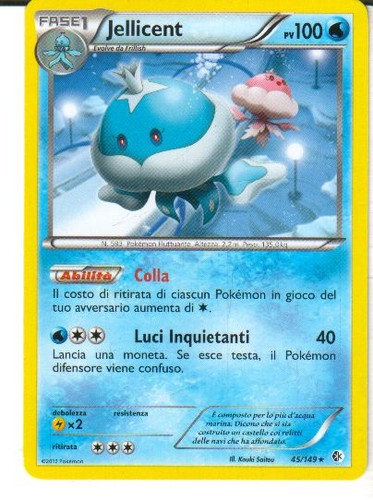 Carta pokemon jellicent - carta,