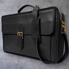 COACH 0537 Valigetta Business Pelle Nera Compatibile A4 Vintage dal Giappone