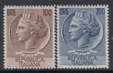 Italia Repubblica - Siracusana valori massimi - Sassone n.747-748 - MH* ruota alata