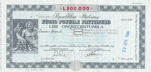 Siracusa buono postale - -,