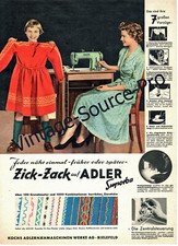 vecchia macchina da cucire pubblicitaria ADLER Adler Superba DIN A4 vintage a...