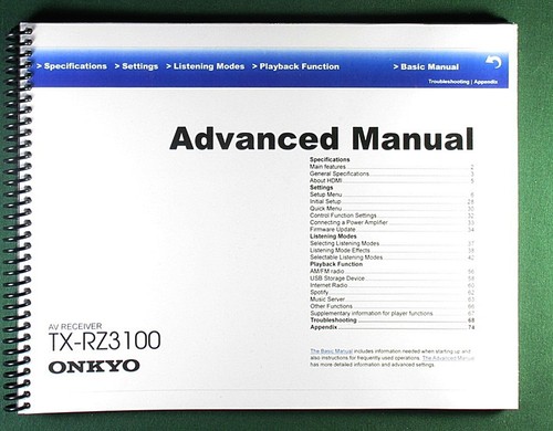 Onkyo rz3100 manuale - onkyo,