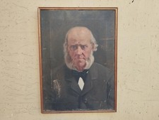 ANTICO XIX secolo QUADRO DIPINTO OLIO SU TELA RITRATTO NOTAIO CONTABILE FIRMATO