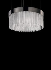 Lampadario di lusso rotondo in vetro design moderno nichel 12 luci MS-280