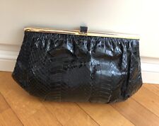 Borsa Vintage Nera In Pelle Di Rettile