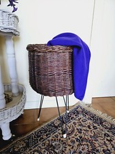 1960 Cesto Vimini Midollino Portalavoro Vaso Porta pianta Cesta