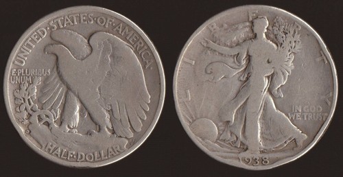 Usa 1938 walking liberty 2 - d,