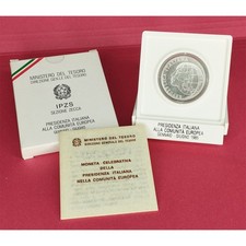 X057 - 1985 Repubblica 500 Lire Presidenza Italiana Comunità Europea Argento 835