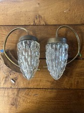 Coppia di paralumi a goccia in vetro retrò vintage a razzo