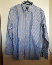 Camicia a righe azzurre uomo Camaleonte tg. L (41/16) cotone taschino tasca blu