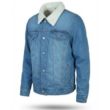 Giacca di jeans con pelliccia