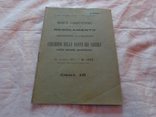 1915 REGNO D'ITALIA LIBRETTO DECRETO REGOLAMENTO CERCHIONI RUOTE VEICOLI