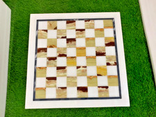 Scacchiera in marmo fatta a mano semipreziosa pietra intarsiata regali decorazione casa