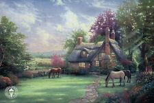Una giornata estiva perfetta -- Cavalli, casetta, ecc. --- Cartolina concessionario Thomas Kinkade