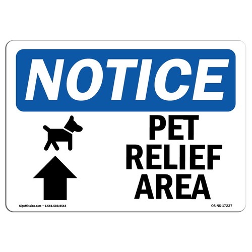 Pet relief area - relief, arrow]
