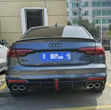 Audi A4 S4 B10 20-24 Paraurti posteriore Diffusore Lip Spoiler Nero Lucido
