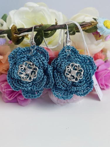 Orecchini fiore blu - fiore, 🌺