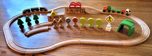 Set trenino legno ikea - legno, 47pz