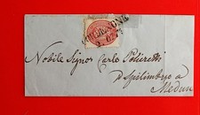 lombardo veneto par. missiva con bollo 5 s. dent. 14 da pordenone a spilimbergo