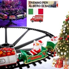 Trenino Treno Elettrico Albero di Natale Babbo Natale Decorazioni Feste Natalizi