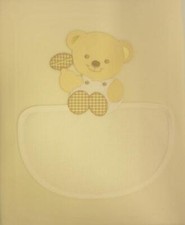 COPERTINA PER CULLA IN PILE PANNA "ORSETTO CON SONAGLIO" CON AIDA DA RICAMARE