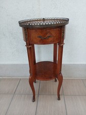 Antico Comodino Mobiletto Tavolino Con Cassetto in Legno Stile Francese Rotondo