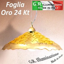 LAMPADARIO MODERNO 1 LUCE VETRO AMBRA ORO Ø50 SOSPENSIONE SALA DA PRANZO Lana2