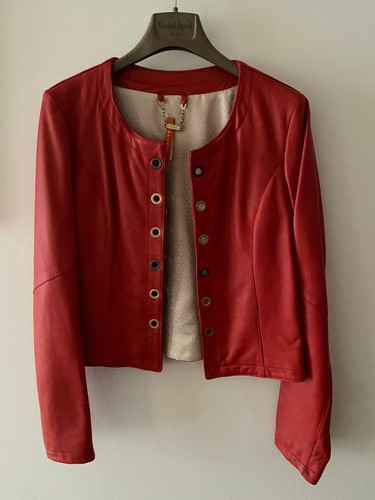 Giubbotto rosso pelle donna - giubbotto,