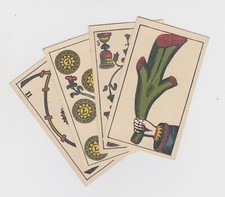 $CT/ 4 CARTE ANTICHE - TAROCCHI PIEMONTESI - Fine 800 inizio 900