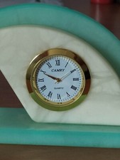 stupendo orologio al quarzo d'arredamento vintage anni 1990 in alabastro, nuovo,