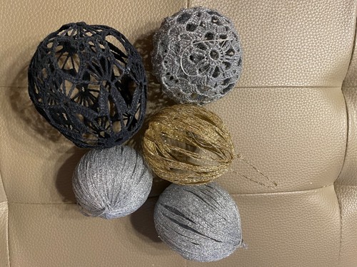 Palline natale uncinetto oro - 5,
