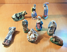 statuine del presepe blocco 9 pezzi da restaurare epoca 1960