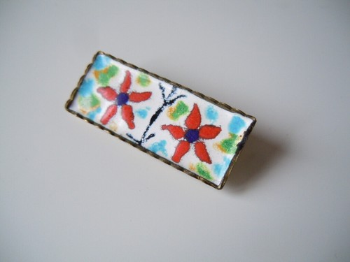 Vintage spilla email pittura - spilla,