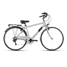 BICICLETTA DA UOMO M 28" CITY BIKE 700X35 GRIGIO BICI PASSEGGIO CITTA' CAMBIO 7V